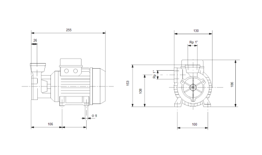 Поверхностный вихревой насос Grundfos PF 2-50 